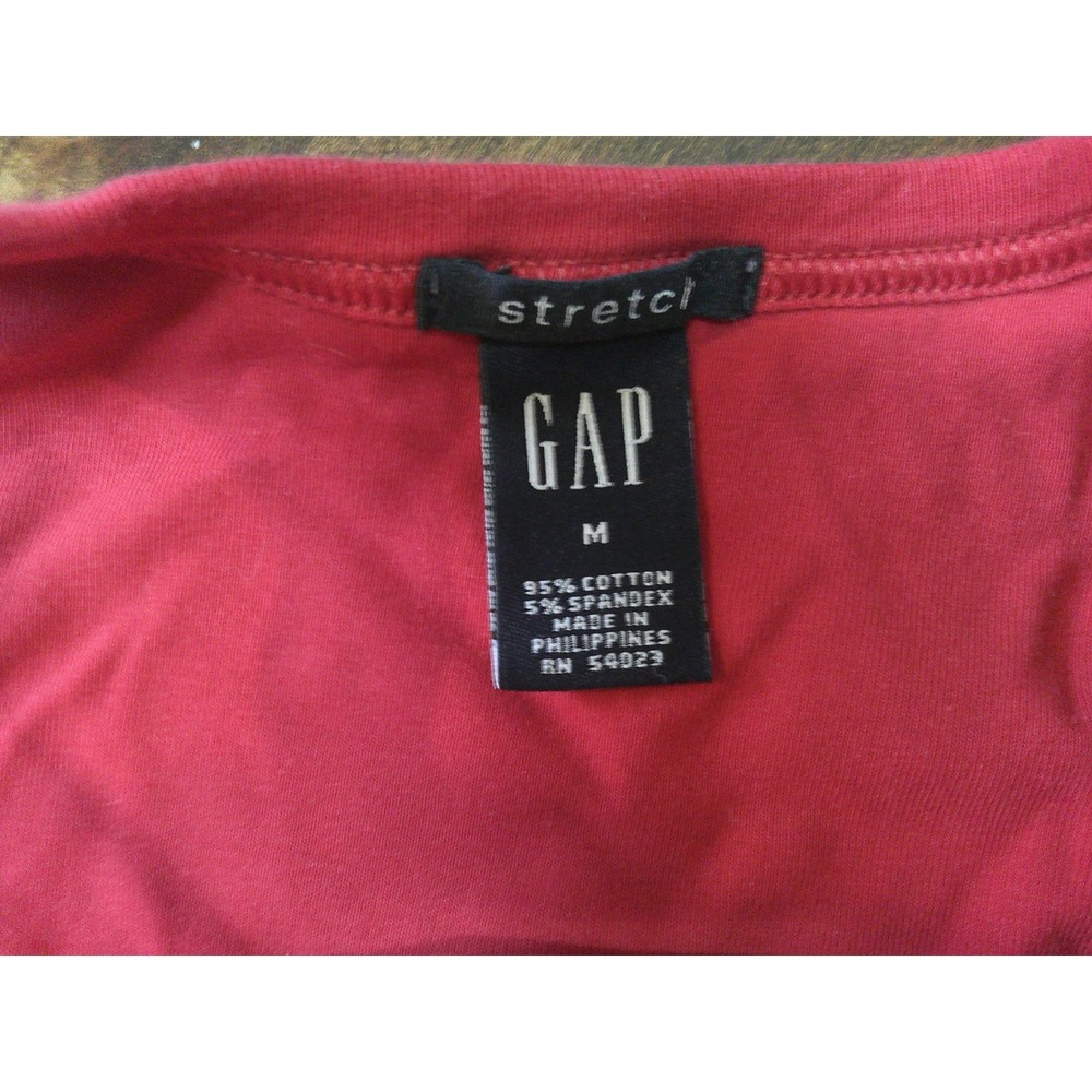 GAP Striped Halter Tank Top Womens M Red White Excellent Built-in Bra Stretch - Picture 3 of 5
